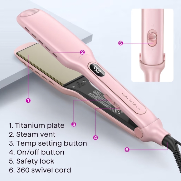 Wavytalk Pink 1.75 Inch Hair Straightener - Picture 2 of 7